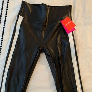 NWT spanx faux leather stripe legging XS